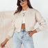Lederjacke Damen mit Nieten & Perlen | stylisch mit Kapuze